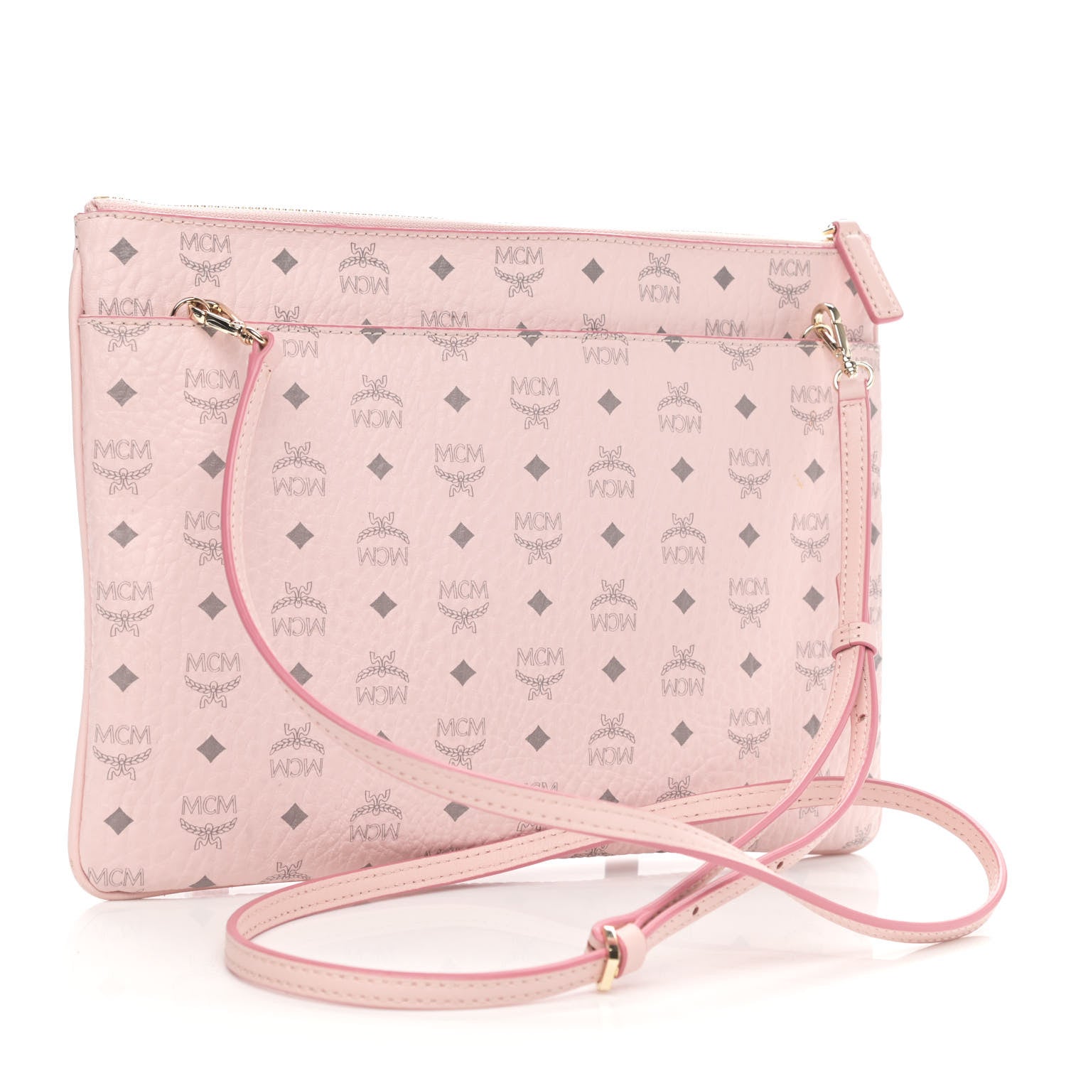 MCM Visetos Medium Crossbody Pouch Soft Pink 3 of 12