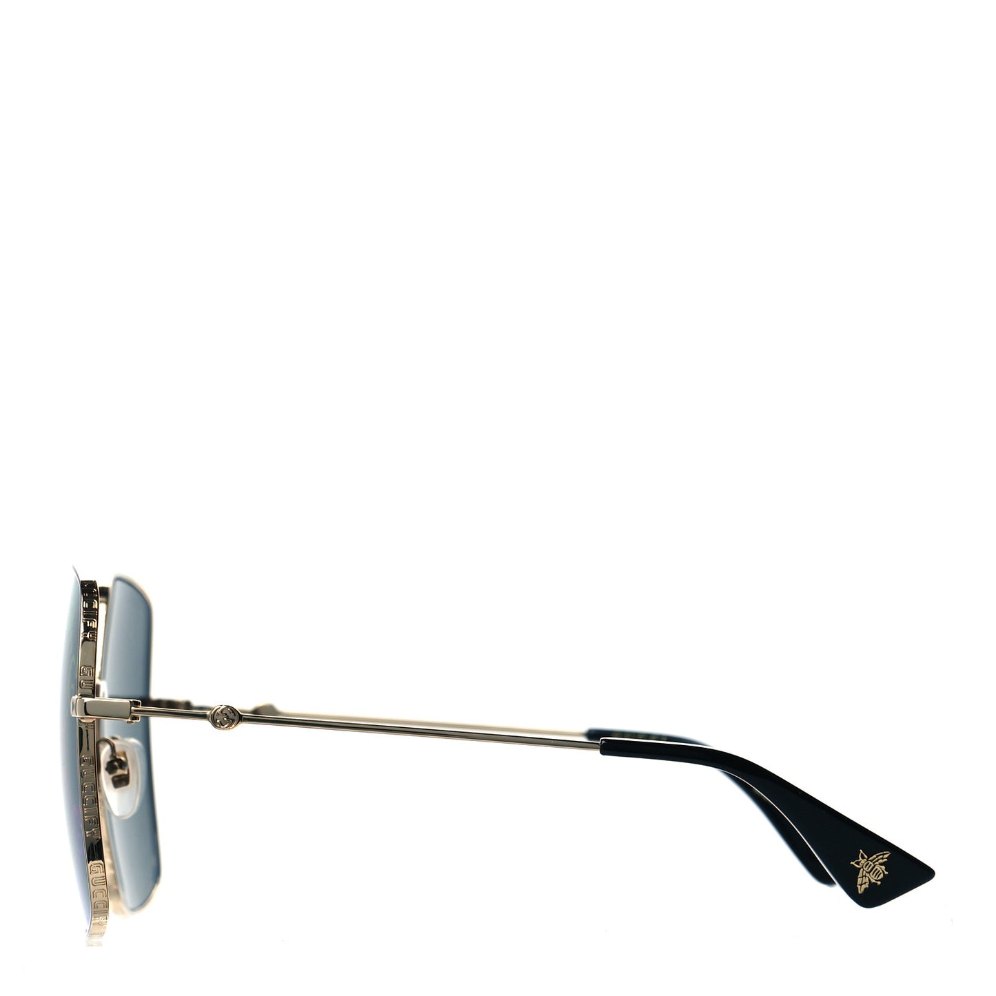 Metal Rectangular Frame Sunglasses GG0414S Gold Multicolor