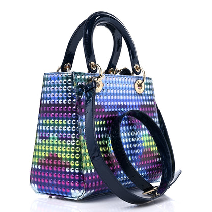 Christian Dior Patent Studded Medium Li Shurui Lady Dior Art Black Multicolor 3 of 9