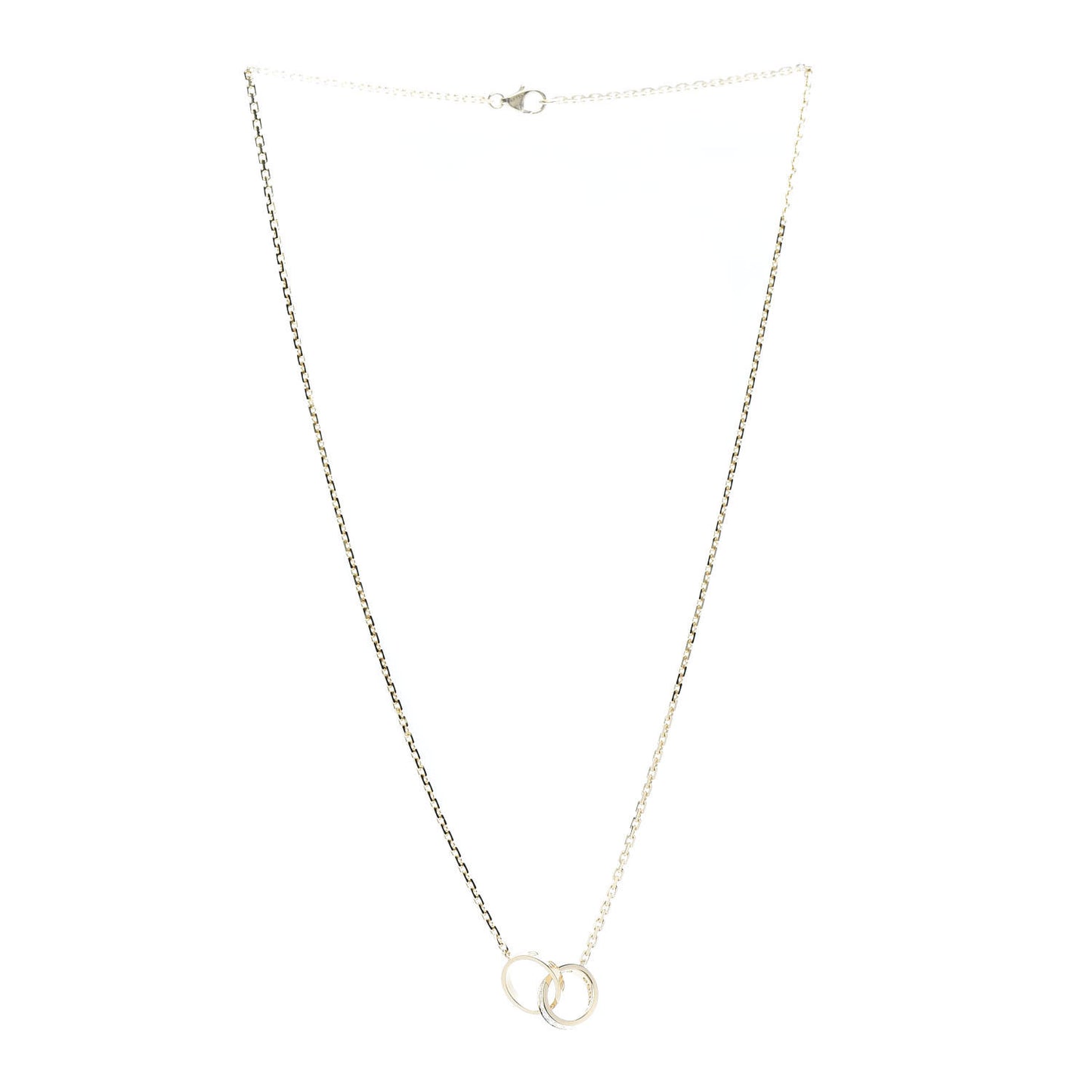 18K Yellow Gold Diamond Interlocking LOVE Necklace