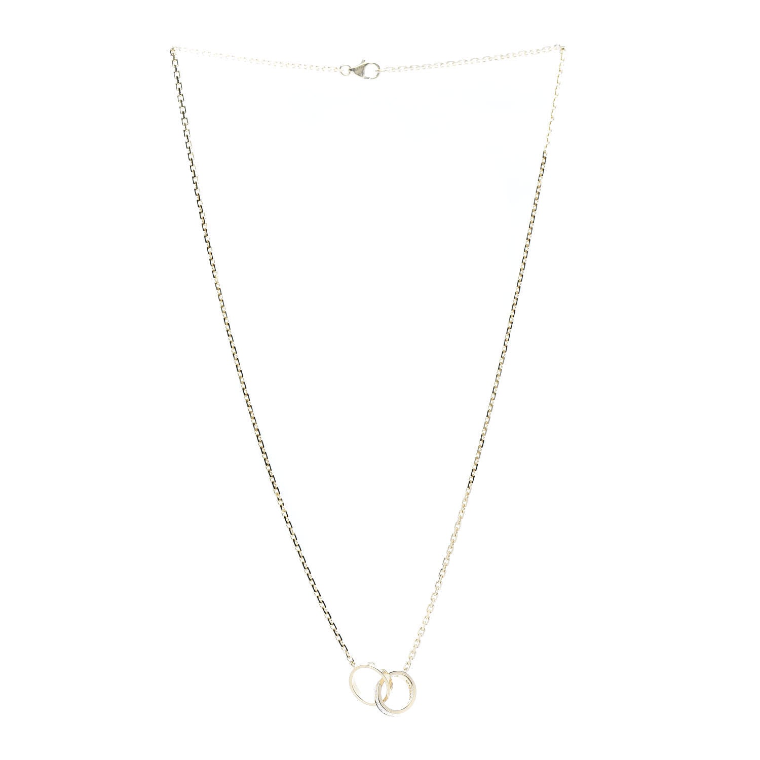 Cartier 18K Yellow Gold Diamond Interlocking LOVE Necklace 3 of 6