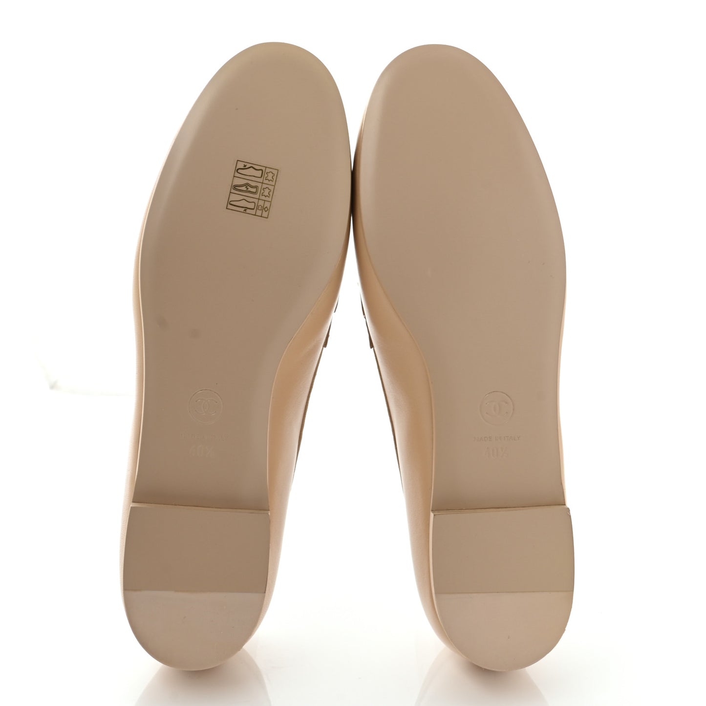 Lambskin CC Loafers 40.5 Beige