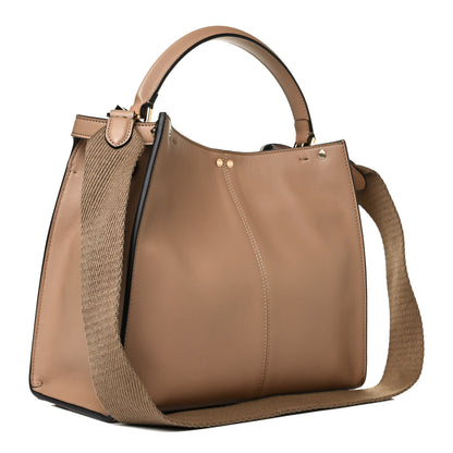 Fendi Vitello Seta Nabuk Pequin Medium Peekaboo X-Lite Cuoio Tabacco Moro 3 of 13
