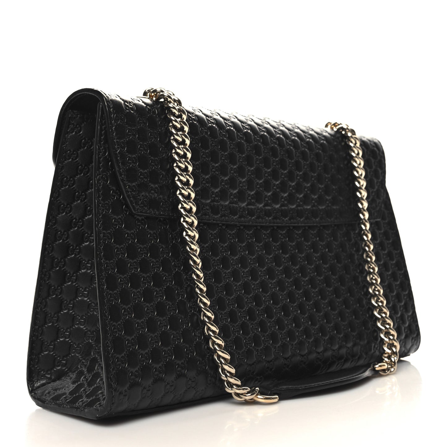 Microguccissima Medium Emily Chain Shoulder Bag Black