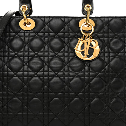 Christian Dior Lambskin Cannage Large Lady Dior Black 8 of 11