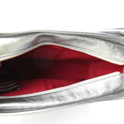 Chanel Metallic Lambskin Calfskin Quilted Large Gabrielle Hobo Silver 5 of 11