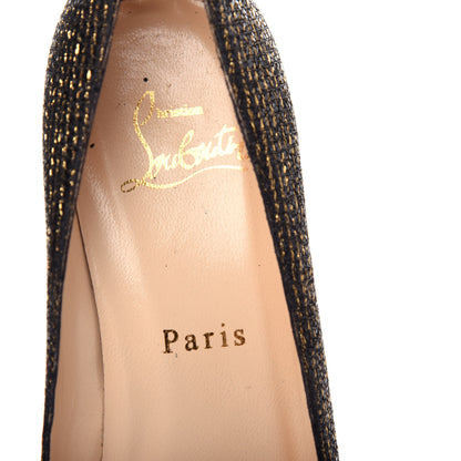 Christian Louboutin Glitter Shelley 90 Pumps 36.5 Black Gold 8 of 9