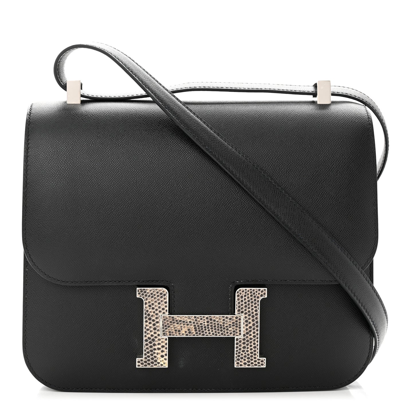 Madame Calfskin Lizard Constance 24 Black Ombre