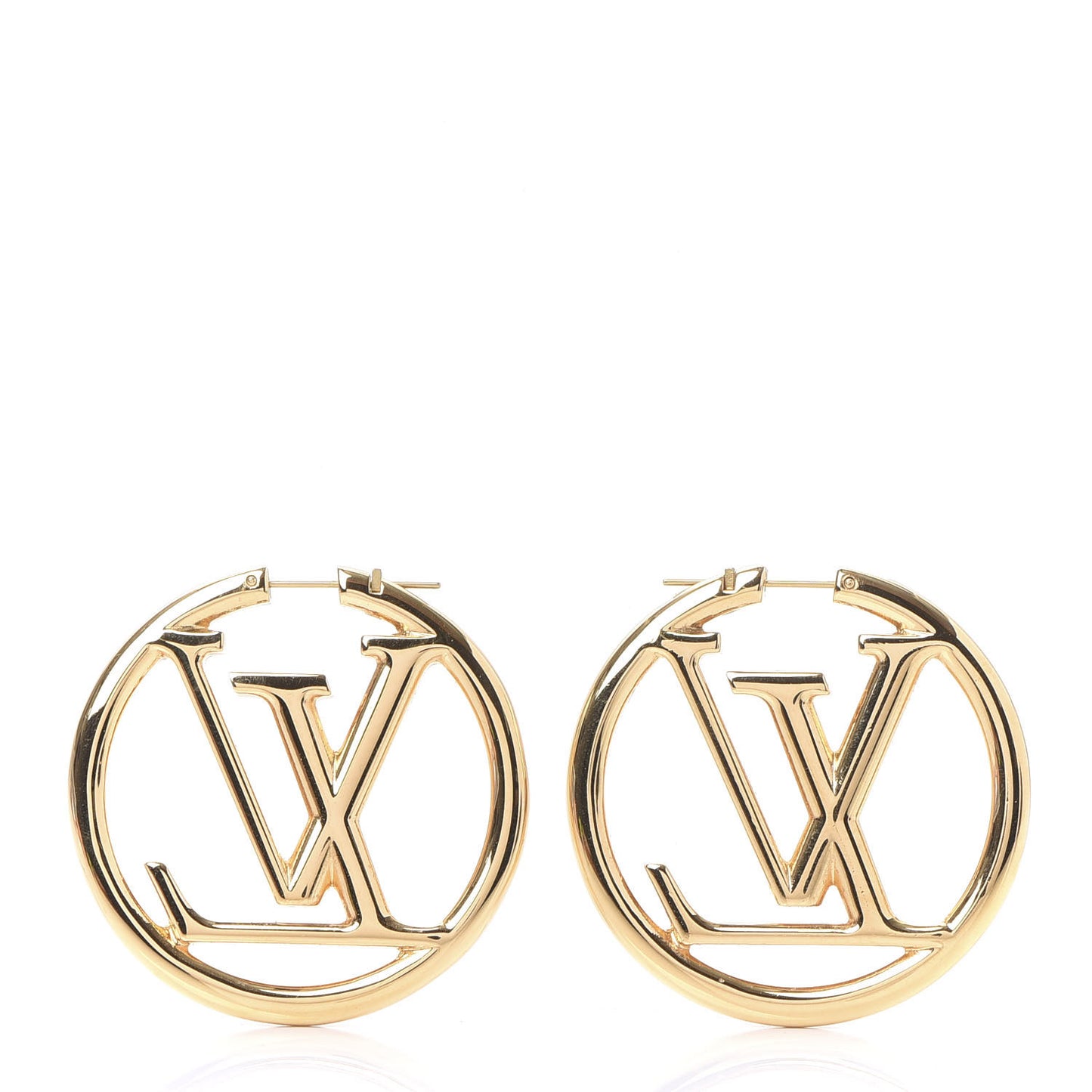 Metal Louise Hoop Earrings Gold