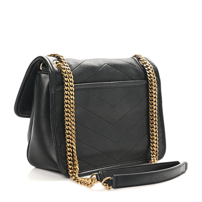 Saint Laurent Lambskin Matelasse Monogram Baby Niki Chain Satchel Black 3 of 10