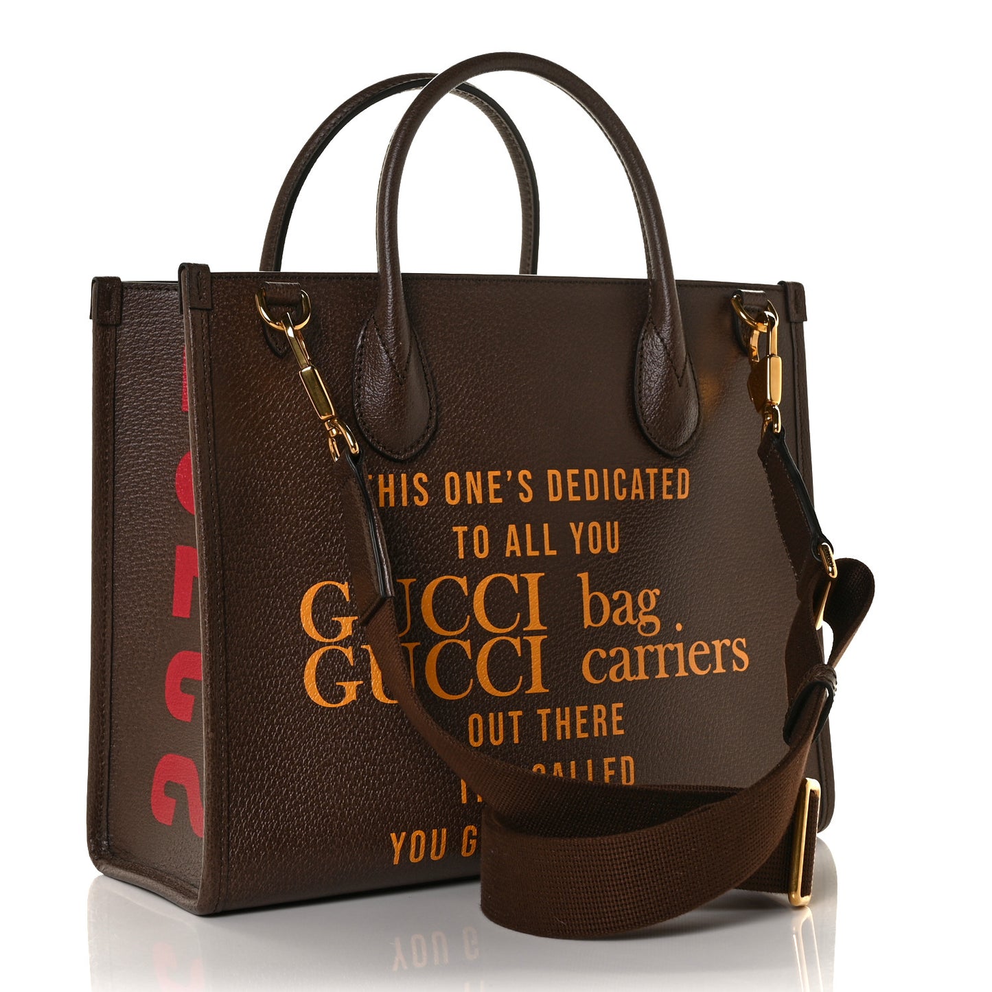 Textured Dollar Calfskin Gucci 100 Small Tote Bag New Acero Multicolor