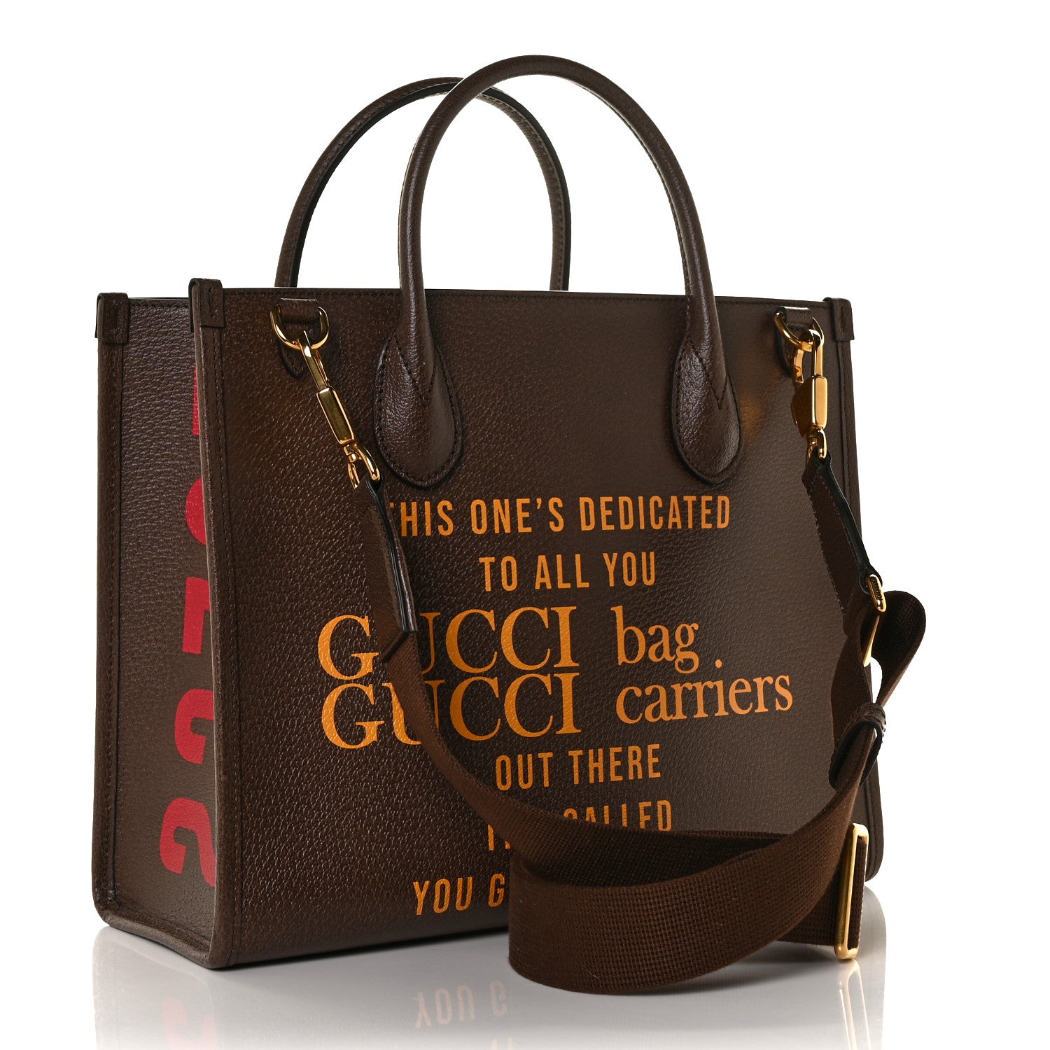 Gucci Textured Dollar Calfskin Gucci 100 Small Tote Bag New Acero Multicolor 2 of 7
