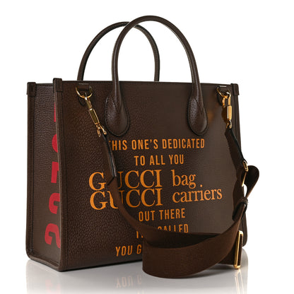 Gucci Textured Dollar Calfskin Gucci 100 Small Tote Bag New Acero Multicolor 2 of 7