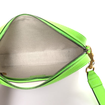 Gucci GG Supreme Monogram Textured Dollar Calfskin Web Ophidia Wristlet Shoulder Bag Beige Ebony Green 5 of 10