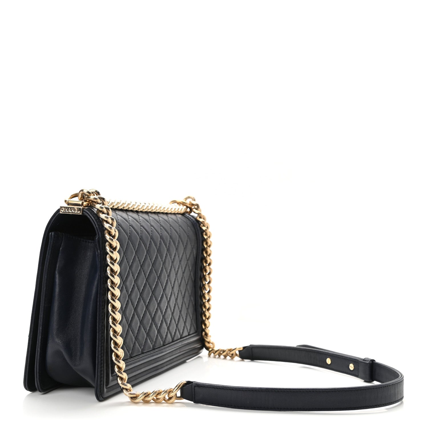 Chanel Lambskin Quilted New Medium Boy Flap Navy 3 of 10