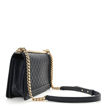 Chanel Lambskin Quilted New Medium Boy Flap Navy 3 of 10