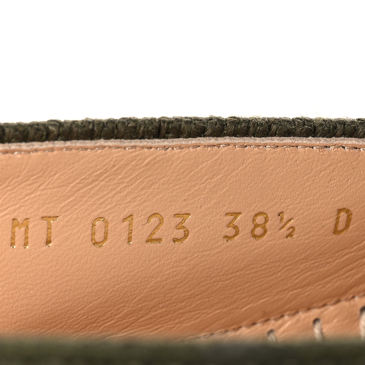 Canvas Embroidered Granville Union Motif Espadrille 38.5 Kaki