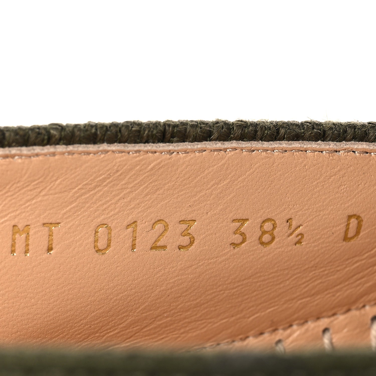 Christian Dior Canvas Embroidered Granville Union Motif Espadrille 38.5 Kaki 7 of 9