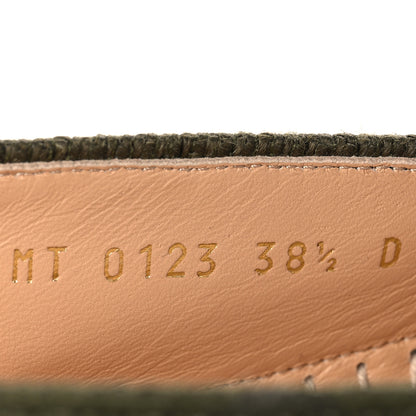 Christian Dior Canvas Embroidered Granville Union Motif Espadrille 38.5 Kaki 7 of 9