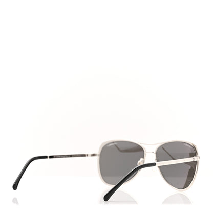 Chanel Mirrored Pilot Summer Sunglasses 4223 Silver 4 of 8