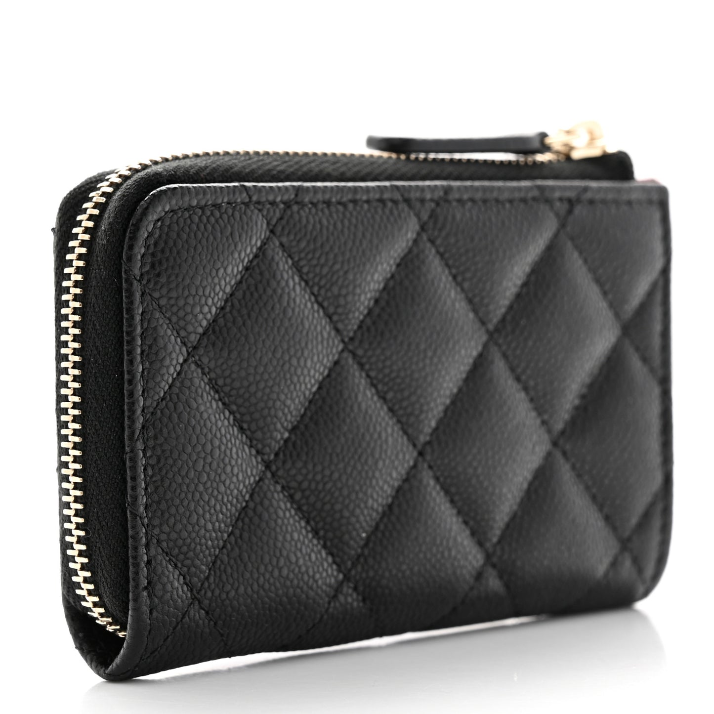 Caviar Quilted Key Holder Case Black