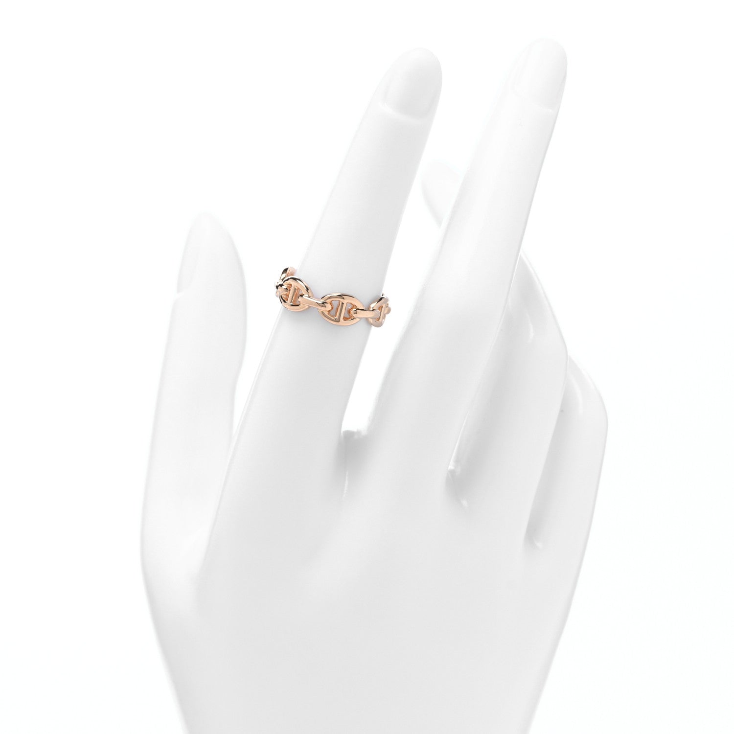 Hermes 18K Rose Gold PM Chaine d'Ancre Enchainee Ring 52 6 2 of 5