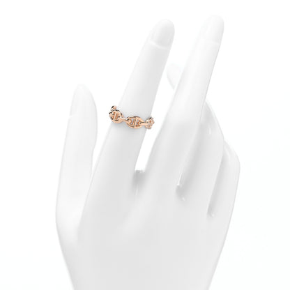 Hermes 18K Rose Gold PM Chaine d'Ancre Enchainee Ring 52 6 2 of 5