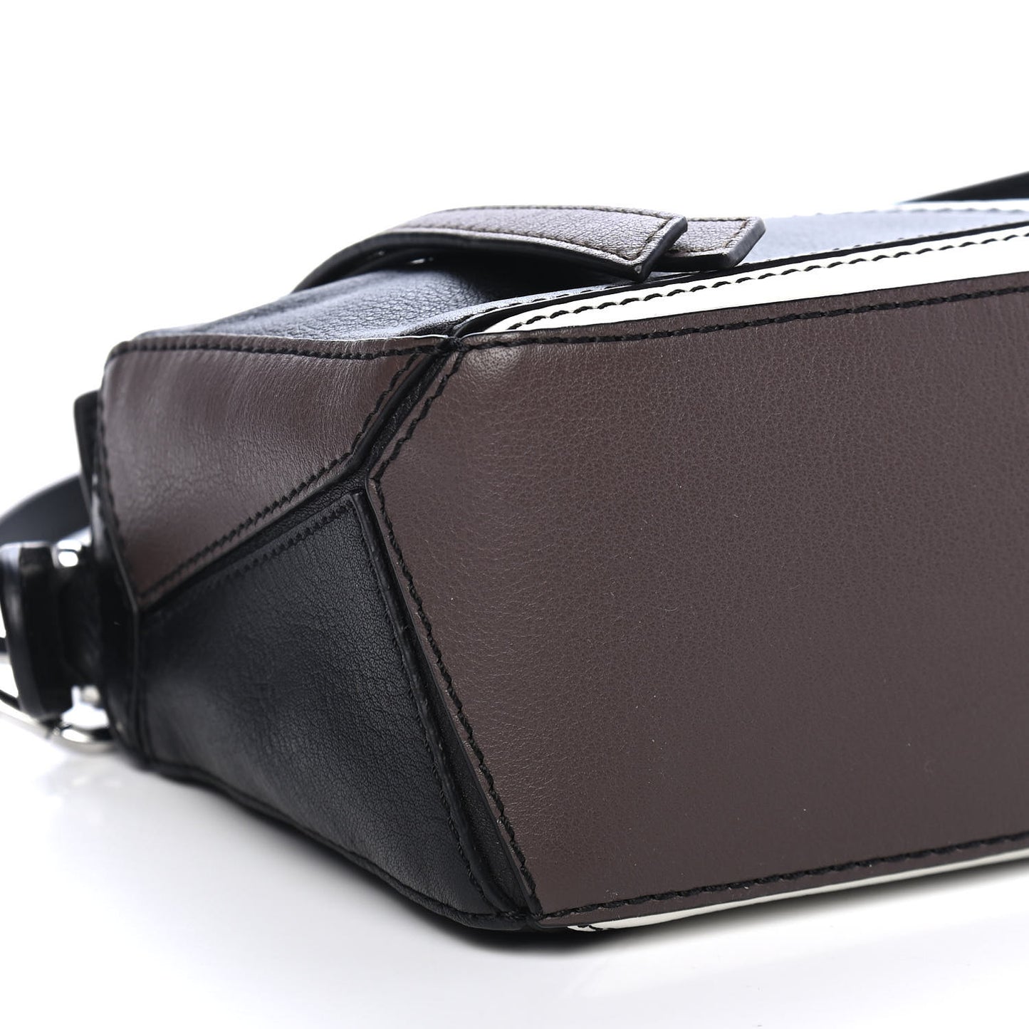 Calfskin Mini Puzzle Bag Black Taupe