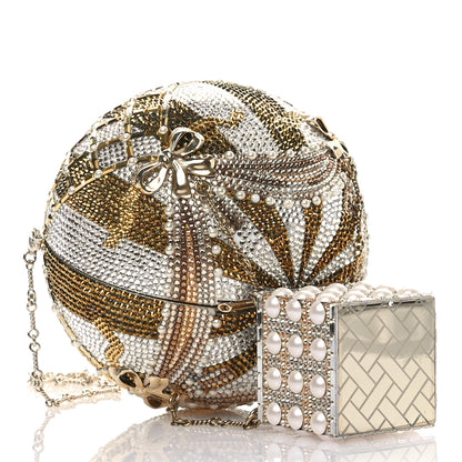 Judith Leiber Crystal Pearl Amelia Hot Air Balloon Minaudiere Clutch Champagne 4 of 13