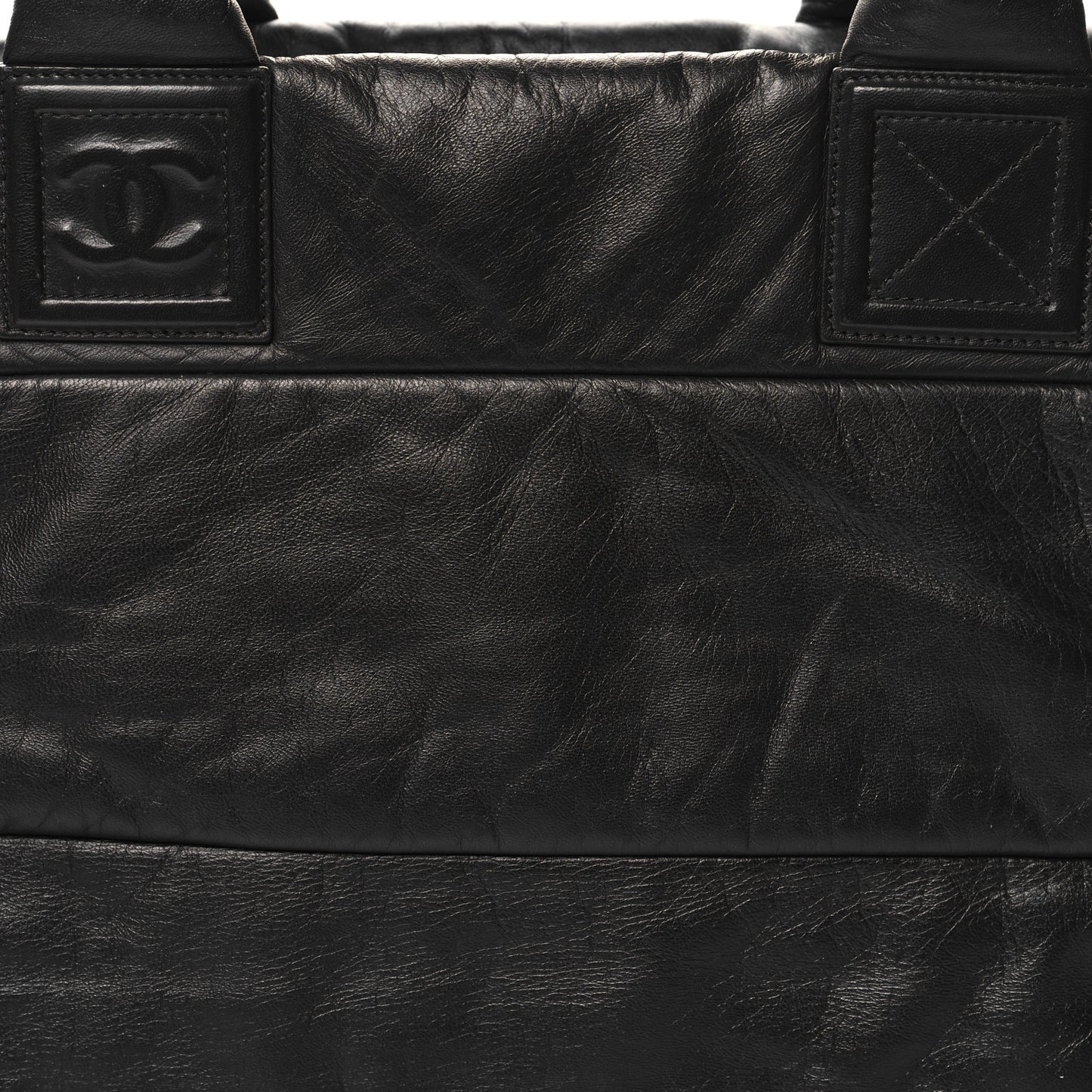 Lambskin COCO Cocoon Medium Zipped Tote Black