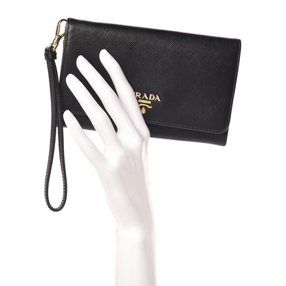 Prada Saffiano Metal Wristlet Black 2 of 8