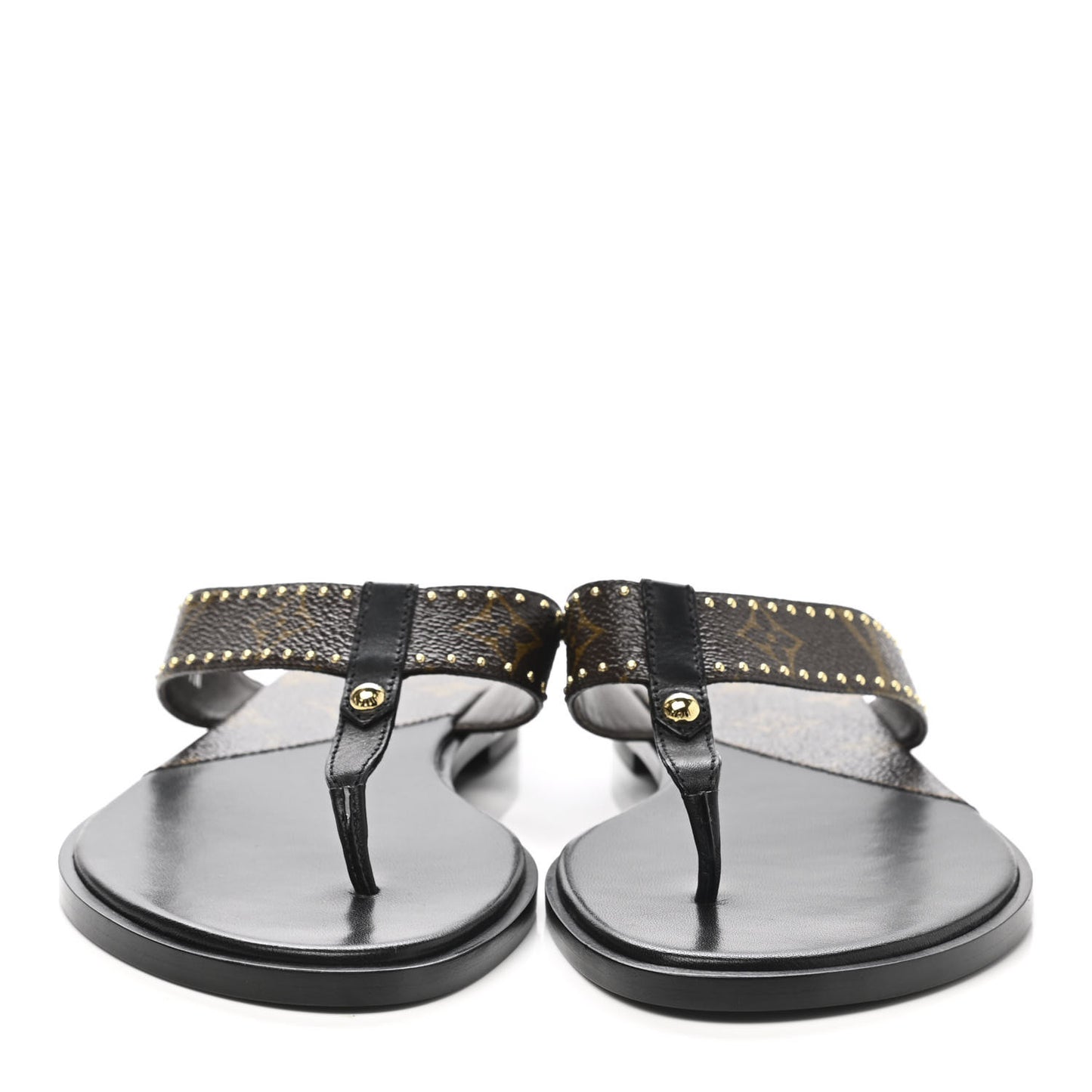 Monogram Sunny Flat Thong Sandals 37.5 Black