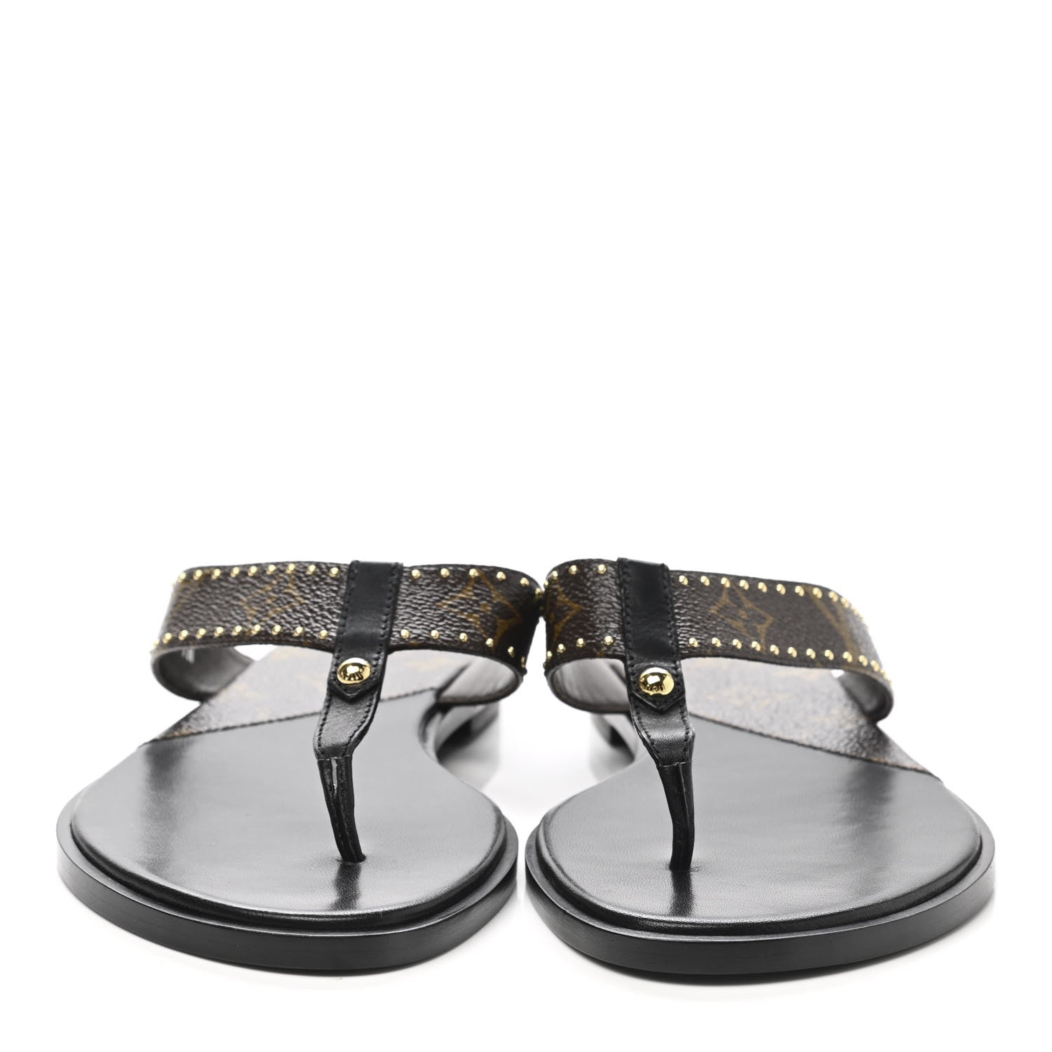 Louis Vuitton Monogram Sunny Flat Thong Sandals 37.5 Black 2 of 8