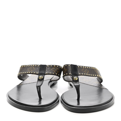 Louis Vuitton Monogram Sunny Flat Thong Sandals 37.5 Black 2 of 8