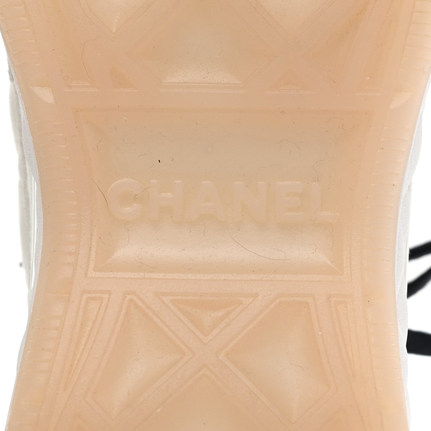 Chanel Fabric Suede Calfskin CC Sneakers 35.5 White Ivory 6 of 10