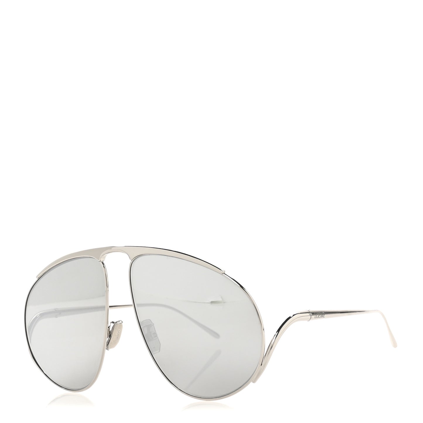 Metal Hillock Aviator Oversized Sunglasses LW40180U Silver
