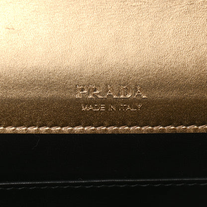 Prada Metallic City Calfskin Saffiano Envelope Flap With Chain Platino 6 of 8