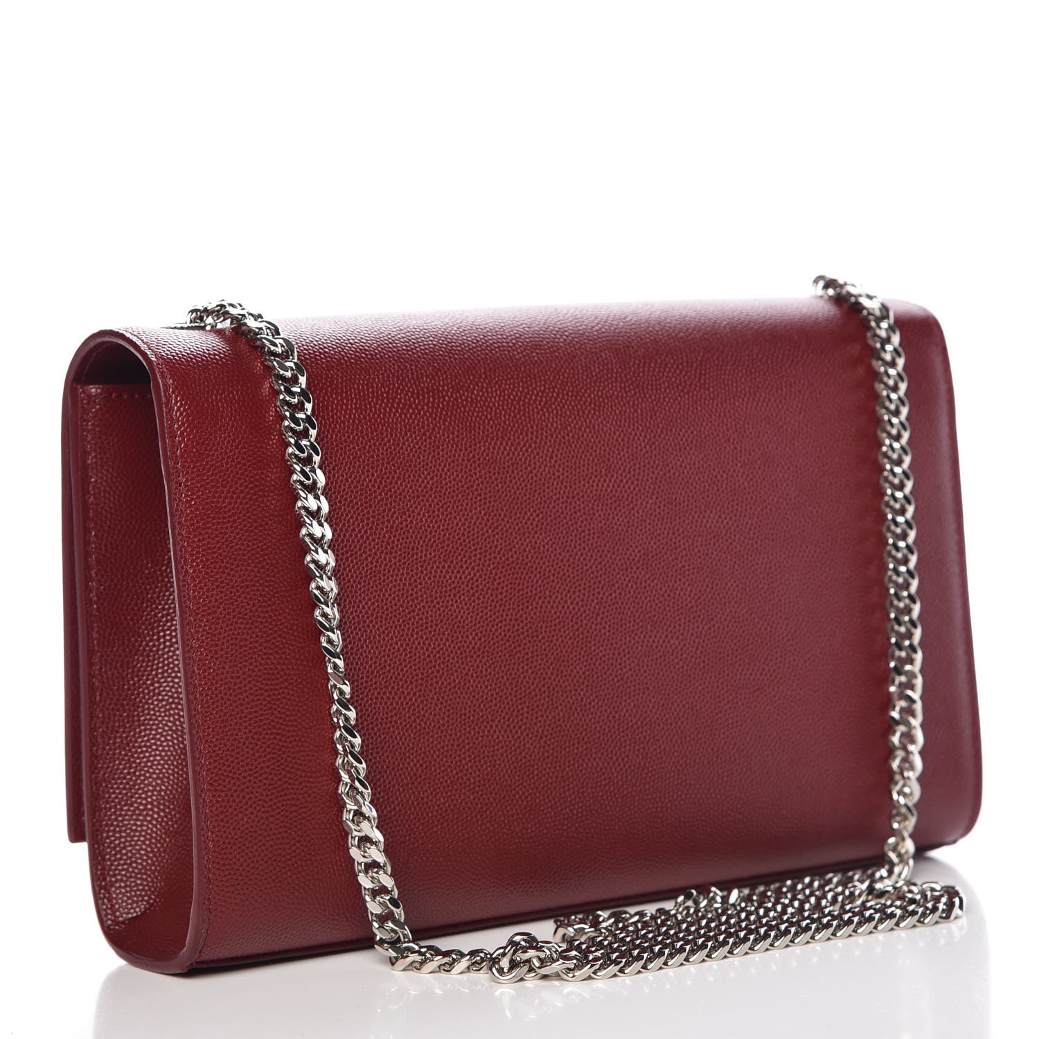 Saint Laurent Grain De Poudre Medium Monogram Kate Satchel Dark Red 3 of 10