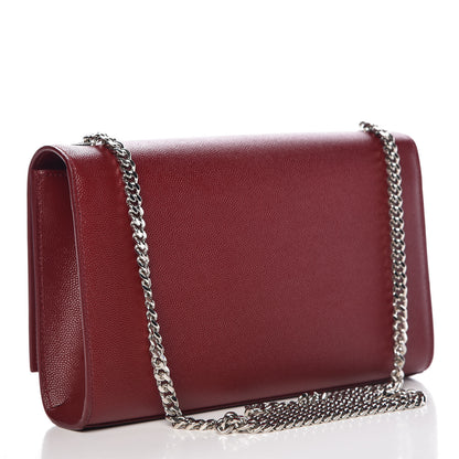 Saint Laurent Grain De Poudre Medium Monogram Kate Satchel Dark Red 3 of 10
