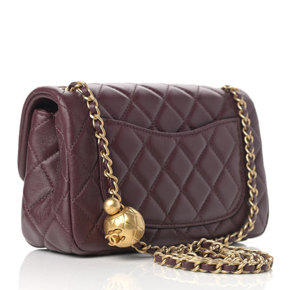 Chanel Lambskin Quilted Mini Rectangular Pearl Crush Flap Burgundy 3 of 9