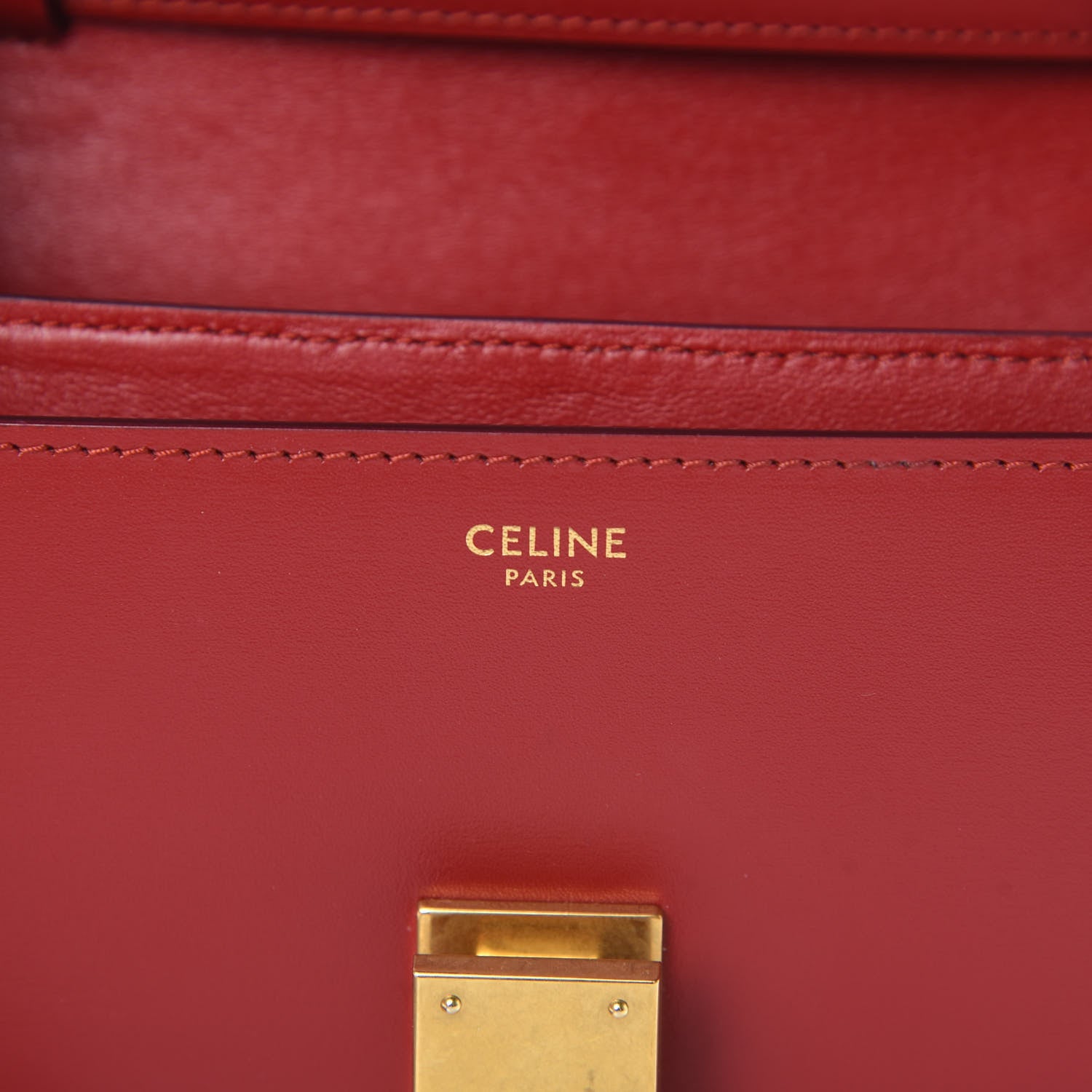 Celine Box Calfskin Teen Classic Box Flap Bag Red 6 of 17