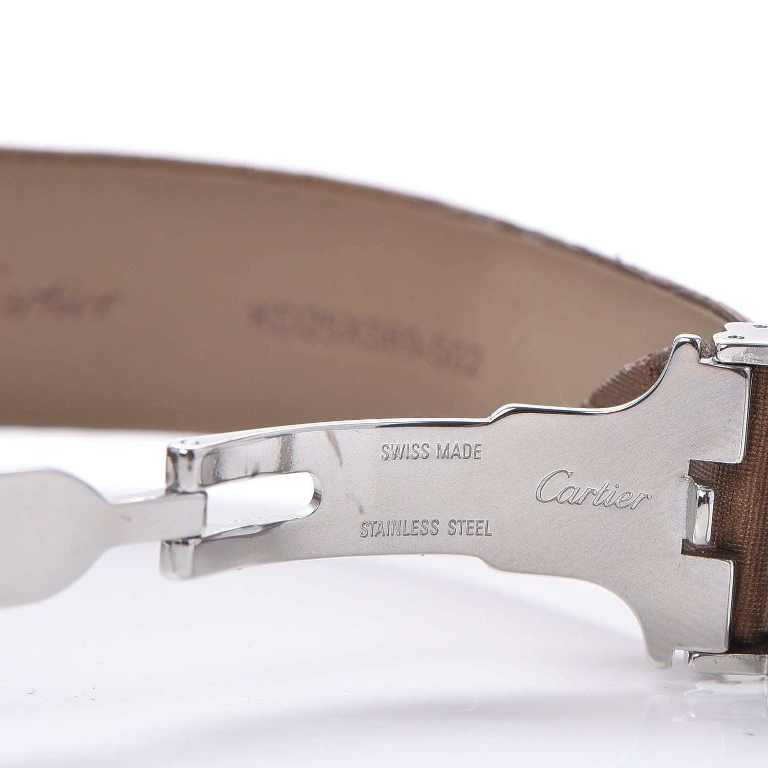 Cartier Stainless Steel Satin 24mm Tank Solo Python Quartz Watch Taupe 5 of 12
