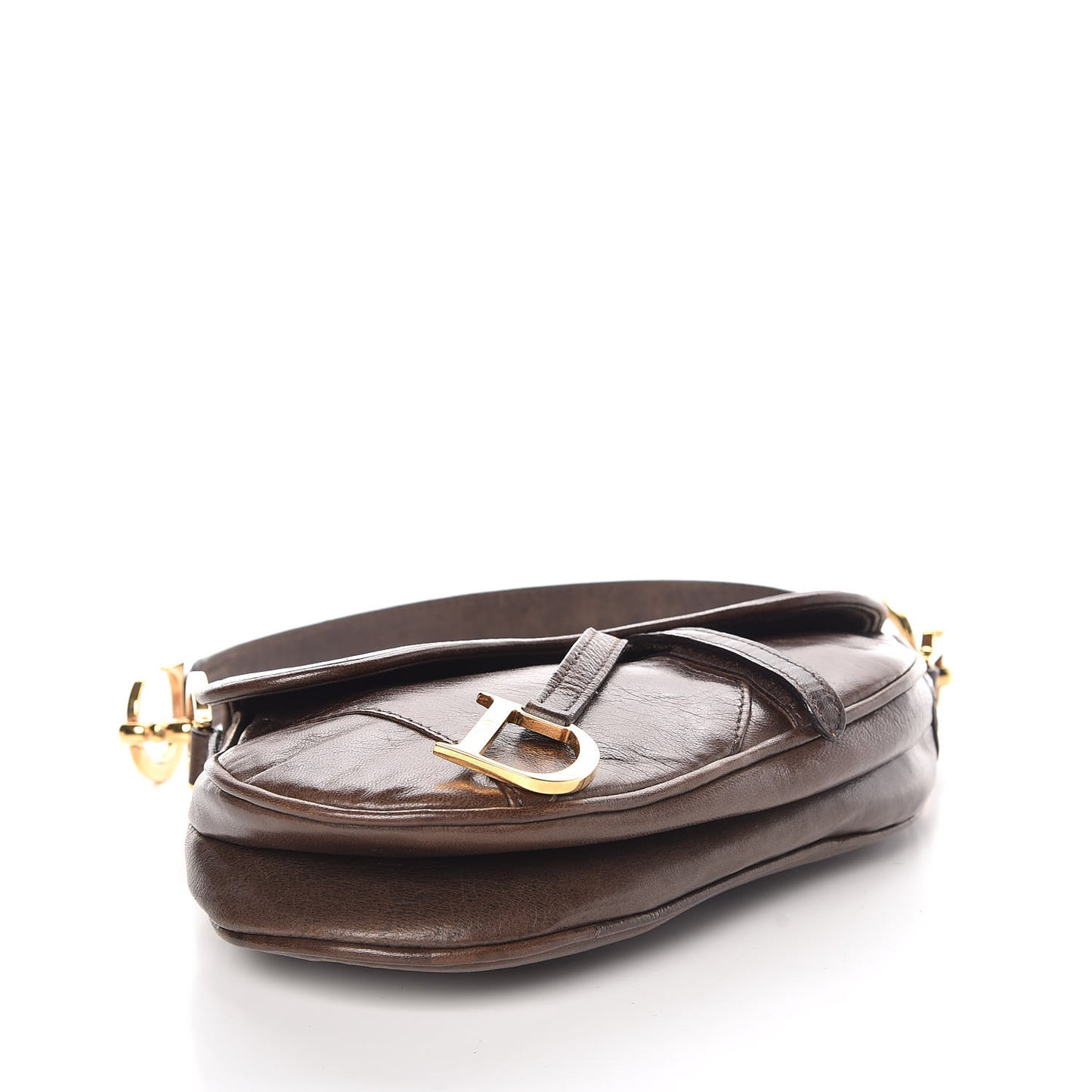 Calfskin Mini Saddle Bag Brown