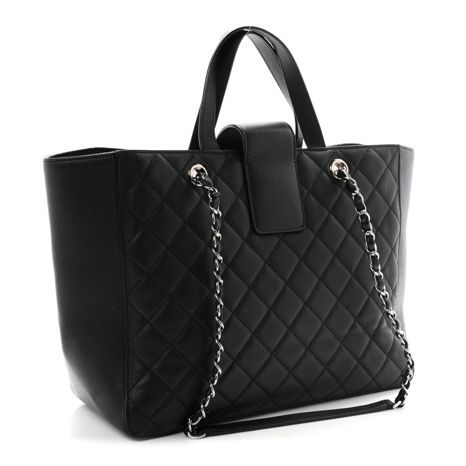 Chanel Caviar Quilted Large CC Box Shopping Tote Black 3 of 10