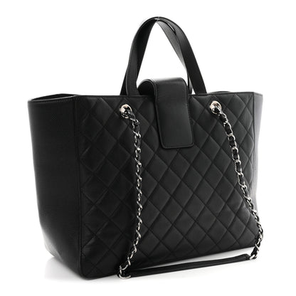 Chanel Caviar Quilted Large CC Box Shopping Tote Black 3 of 10