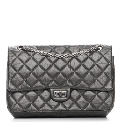 Chanel Metallic Aged Calfskin Quilted 2.55 Reissue 226 Flap Dark Silver 1 of 9