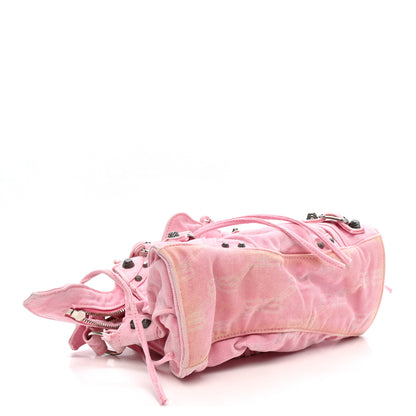 Balenciaga Denim BB Monogram Neo Cagole Handbag XS Pink 4 of 15