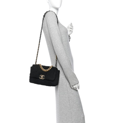 Chanel Tweed Quilted Medium Chanel 19 Flap Black 2 of 10