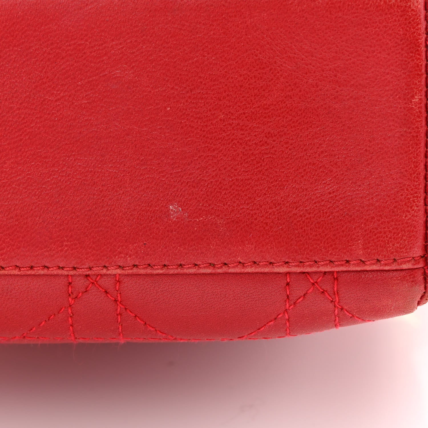 Christian Dior Lambskin Cannage Mini Lady Dior Red 13 of 18