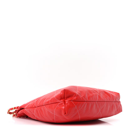 Chanel Shiny Calfskin Stitched Quilted Small Chanel 22 Red 5 of 11